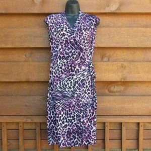Apt 9 Sleeveless Purple Animal Print Wrap Dress